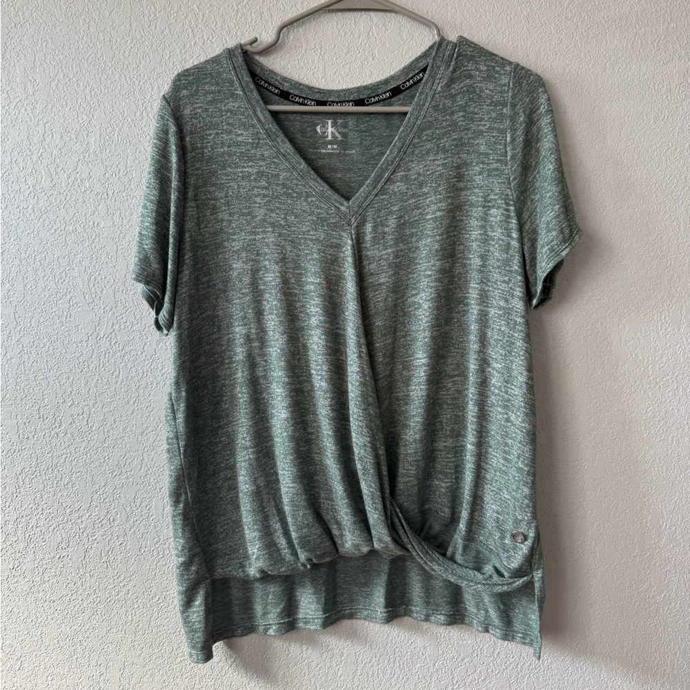Calvin Klein V-Neck Green Blouse